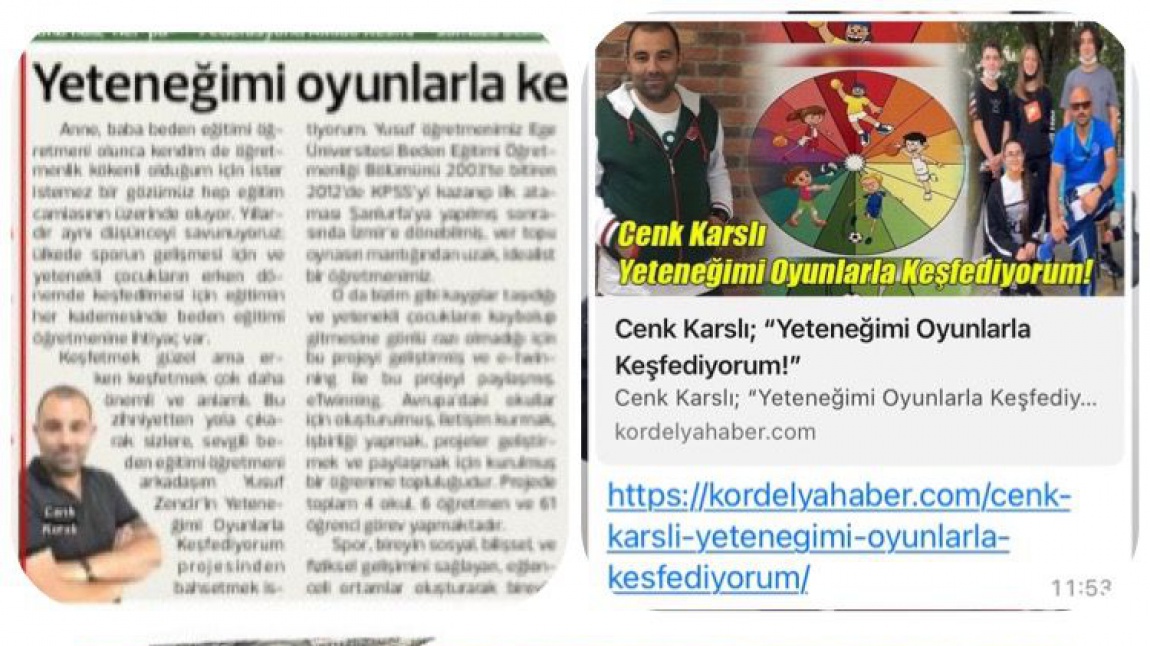 Yusuf ZENCİR-Projemizin Haberi Gazete Karşıyaka da ve Kordelya Haber de yer aldı